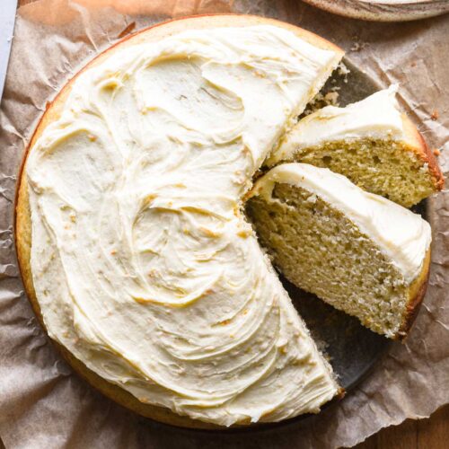Finished cardamom cake sliced.