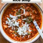 Soup in a bowl with parmesan.