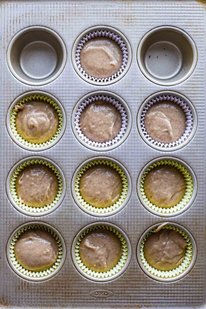 Batter in muffin tins.