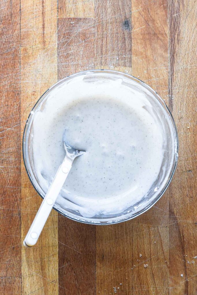 Vanilla bean glaze.