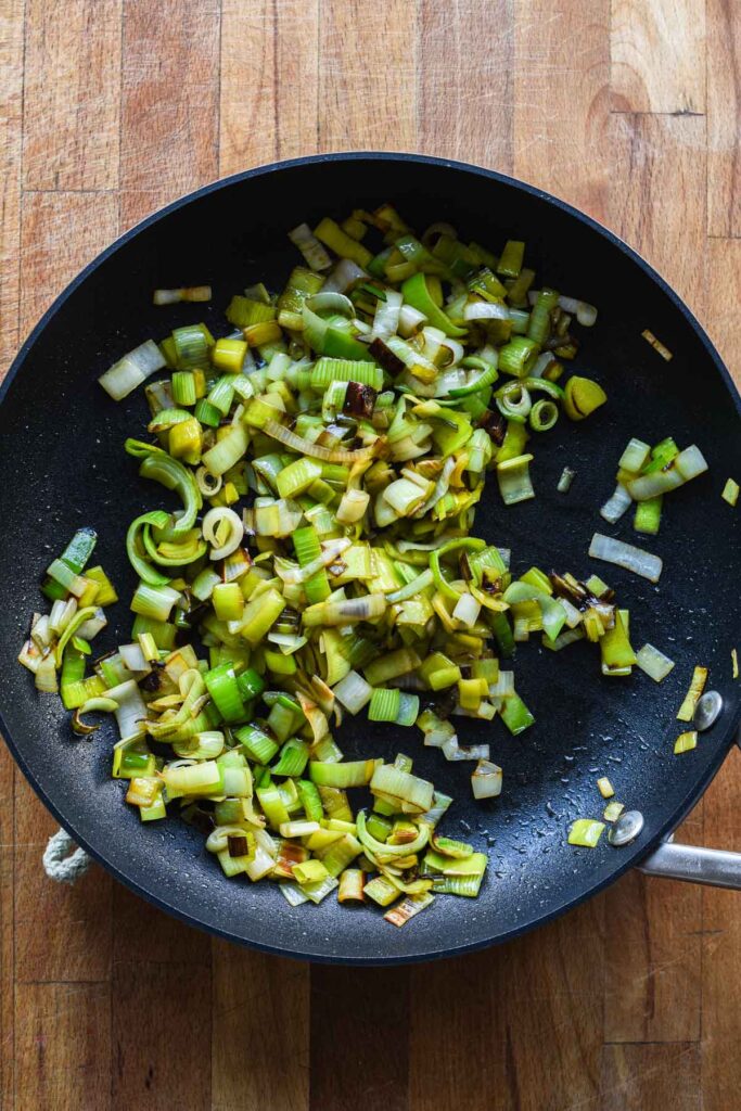 Sautéed leeks.