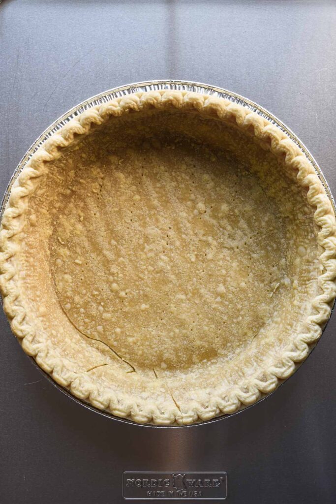 Par-baked pie crust.