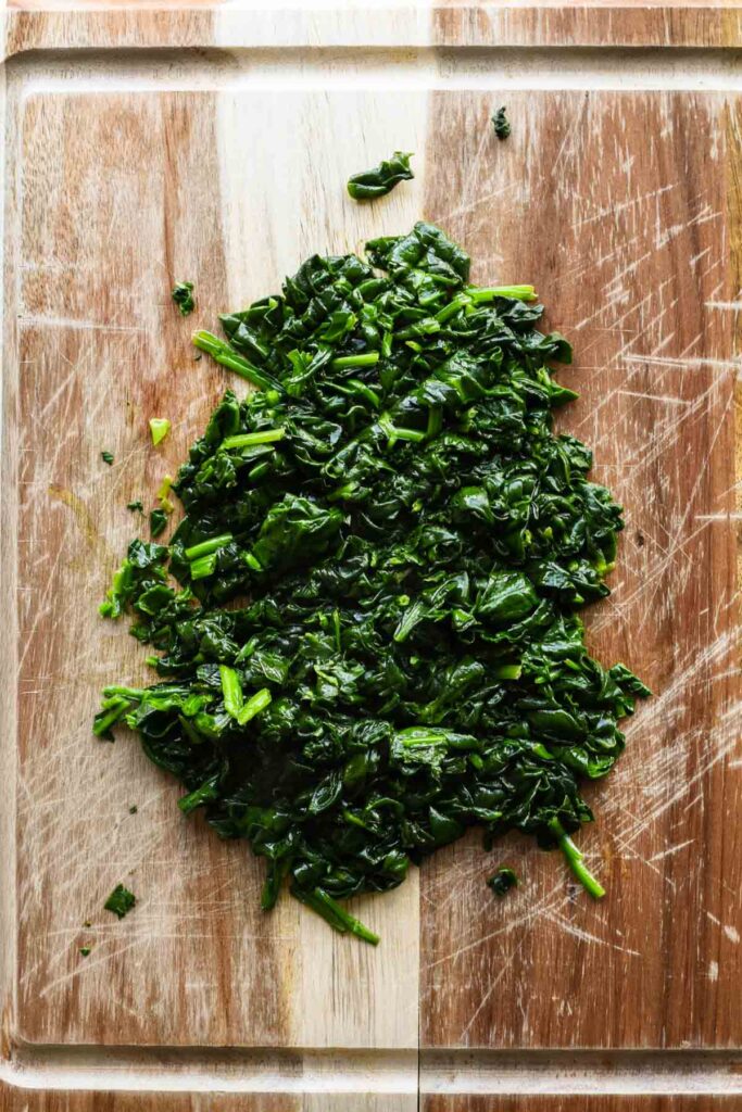 Chopped spinach.