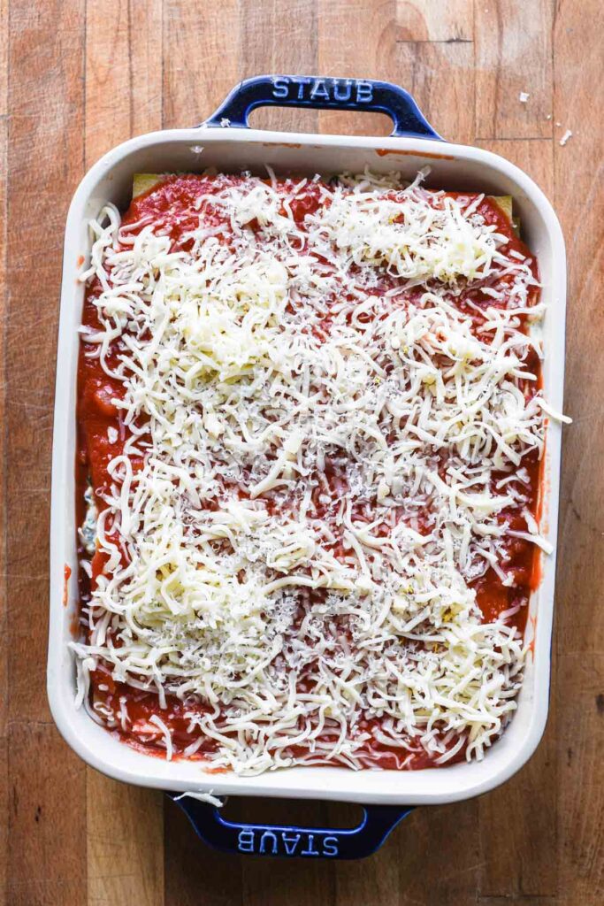 Finished pre-baked lasagna.