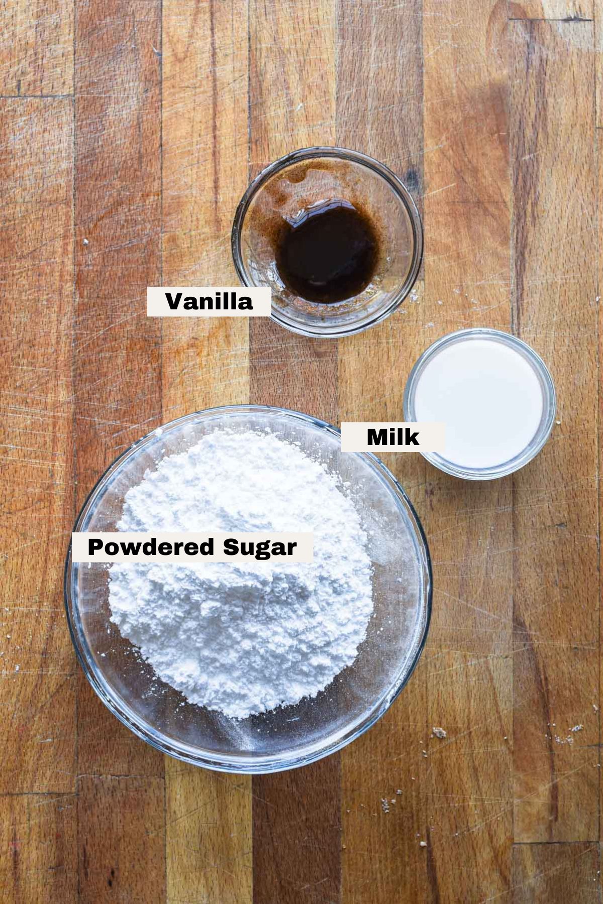 Ingredients for the glaze.