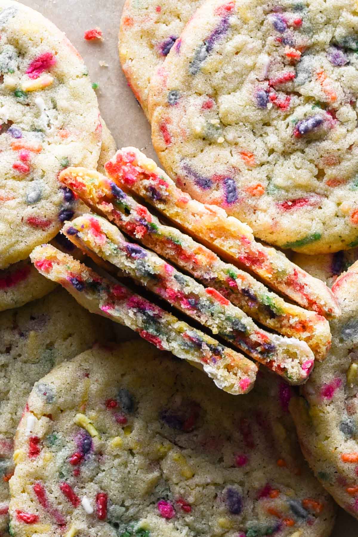 Inside of cookies split in half.