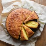 Lemon honey cake on a table.