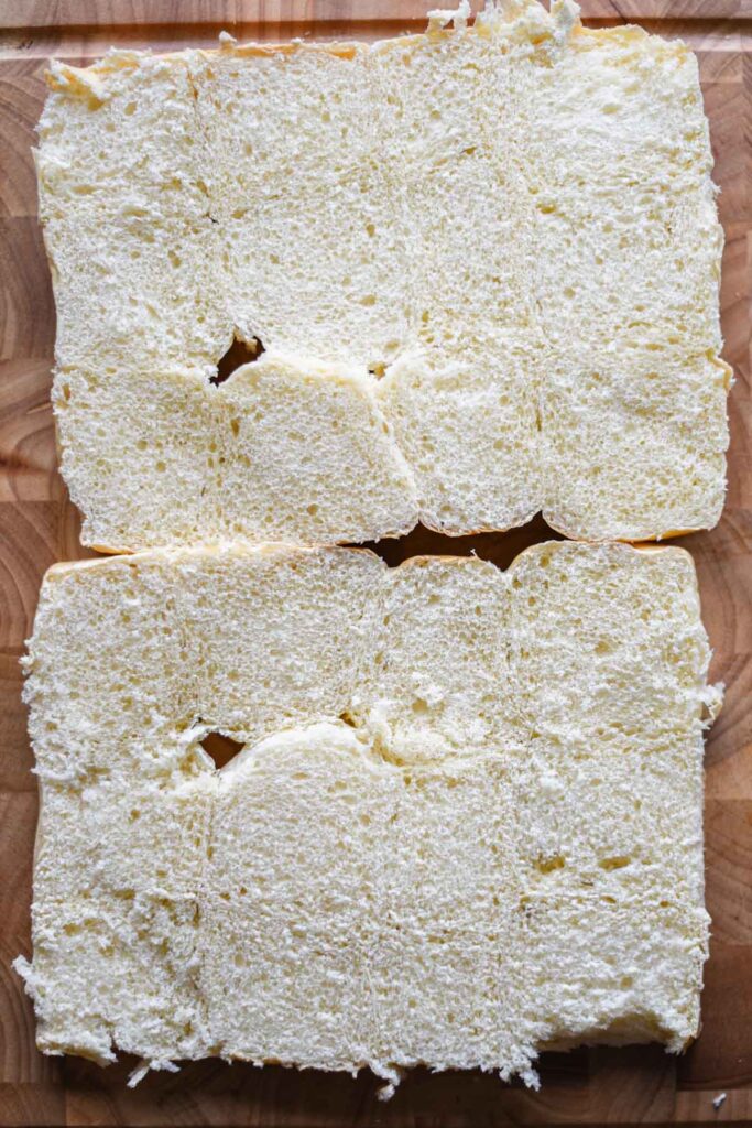 Sliced bread rolls.