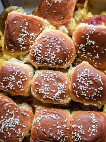 Bacon egg and cheese breakfast sliders.