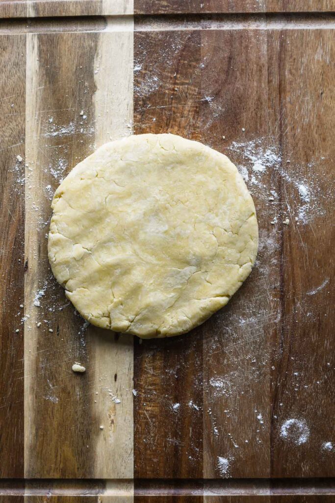 Crust formed into a disc.